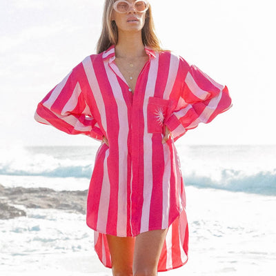 palm collective shirt dress Hibiscus Dreams Shirt Dress